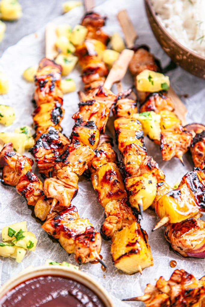 Hawaiian Teriyaki Chicken Kebabs